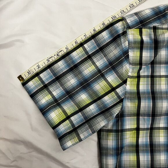 Marmot For Life Mens Gorpcore Button Up Short Sleeve Size L Blue Green Plaid - Picture 11 of 14